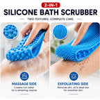 2-in-1 Body Bath Scrubber Belt | Deep Exfoliating Back Cleaner | (Body Back Scrubber Free)