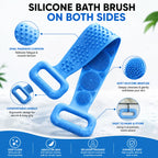 2-in-1 Body Bath Scrubber Belt | Deep Exfoliating Back Cleaner | (Body Back Scrubber Free)